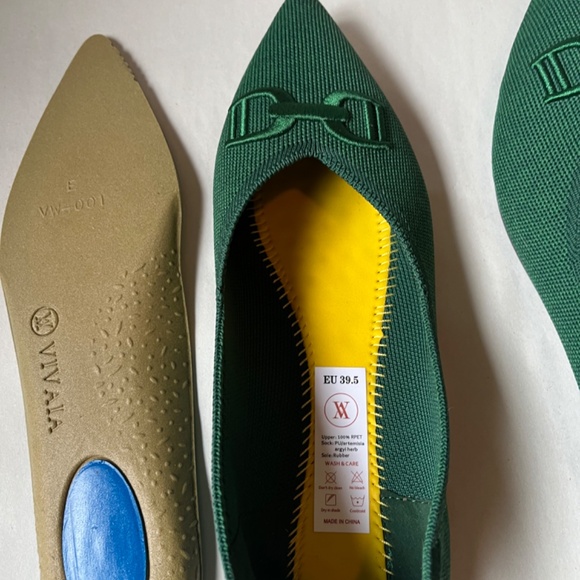 VIVAIA Forest Green Pointed-Toe Embordered Buckle Casual Flats Shoes Ena 2.0 - Picture 14 of 16